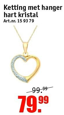 Aanbiedingen Ketting met hanger hart kristal - Lucardi Juwelen - Geldig van 02/05/2016 tot 15/05/2016 bij Kijkshop