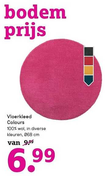 Aanbiedingen Vloerkleed colours - Huismerk - Leen Bakker - Geldig van 02/05/2016 tot 15/05/2016 bij Leen Bakker