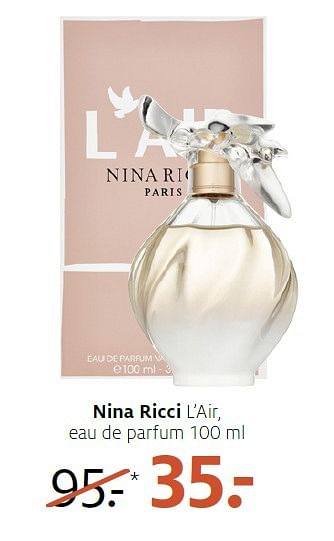 Aanbiedingen Nina ricci l`air - Nina Ricci - Geldig van 02/05/2016 tot 15/05/2016 bij Etos