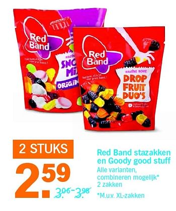 Aanbiedingen Red band stazakken en goody good stuff - Red band - Geldig van 09/05/2016 tot 15/05/2016 bij Albert Heijn