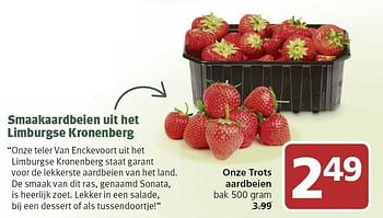 Aanbiedingen Onze trots aardbeien - Huismerk - Jan Linders - Geldig van 09/05/2016 tot 15/05/2016 bij Jan Linders