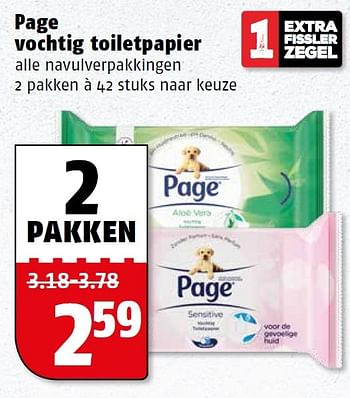 Aanbiedingen Page vochtig toiletpapier - Page - Geldig van 09/05/2016 tot 15/05/2016 bij Poiesz