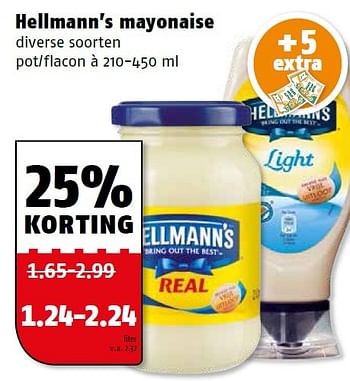 Aanbiedingen Hellmann`s mayonaise - Hellman's - Geldig van 09/05/2016 tot 15/05/2016 bij Poiesz