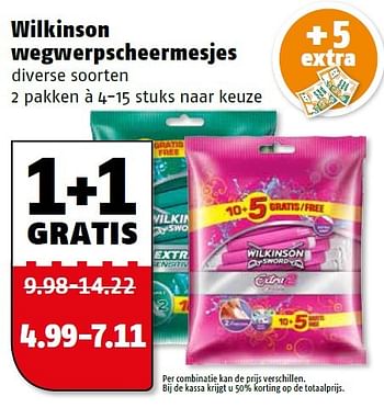 Aanbiedingen Wilkinson wegwerpscheermesjes - Wilkinson - Geldig van 09/05/2016 tot 15/05/2016 bij Poiesz