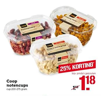 Aanbiedingen Coop notencups - Huismerk - Coop - Geldig van 09/05/2016 tot 15/05/2016 bij Coop