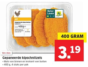 Aanbiedingen Gepaneerde kipschnitzels - Huismerk - Lidl - Geldig van 09/05/2016 tot 15/05/2016 bij Lidl