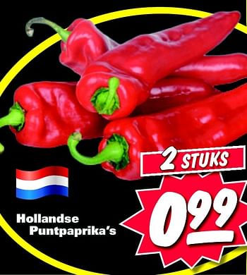 Aanbiedingen Hollandse puntpaprika`s - Huismerk - Nettorama - Geldig van 09/05/2016 tot 15/05/2016 bij Nettorama