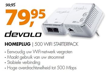 Aanbiedingen Devolo homeplug 500 wifi starterpack - Devolo - Geldig van 09/05/2016 tot 15/05/2016 bij Expert