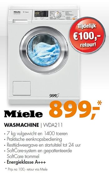 Aanbiedingen Miele wasmachine wda211 - Miele - Geldig van 09/05/2016 tot 15/05/2016 bij Expert
