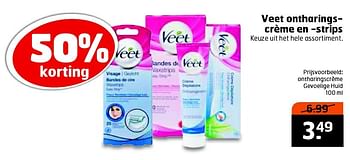 Aanbiedingen Veet ontharingscrème gevoelige huid - Veet - Geldig van 11/05/2016 tot 15/05/2016 bij Trekpleister