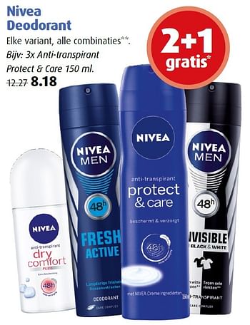 Aanbiedingen Nivea deodorant - Nivea - Geldig van 02/05/2016 tot 15/05/2016 bij Uw eigen drogist