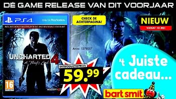 Aanbiedingen Uncharted4 - Naughty Dog - Geldig van 30/04/2016 tot 15/05/2016 bij Bart Smit