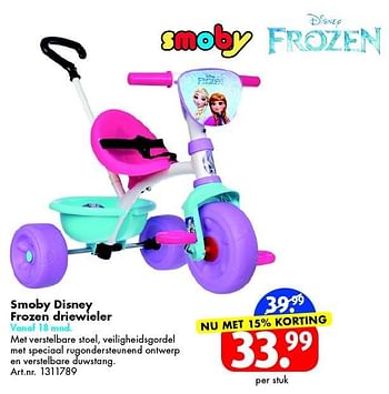 Aanbiedingen Smoby disney frozen driewieler - Disney  Frozen - Geldig van 30/04/2016 tot 15/05/2016 bij Bart Smit