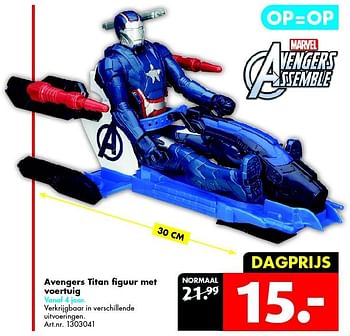 Aanbiedingen Avengers titan figuur met voertuig - Marvel - Geldig van 30/04/2016 tot 15/05/2016 bij Bart Smit