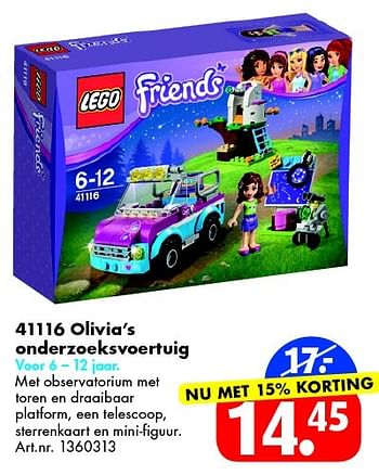 Aanbiedingen 41116 olivia s onderzoeksvoertuig - Lego - Geldig van 30/04/2016 tot 15/05/2016 bij Bart Smit