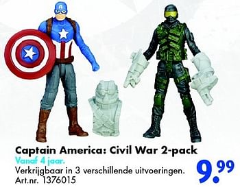 Aanbiedingen Captain america civil war 2-pack - Marvel - Geldig van 30/04/2016 tot 15/05/2016 bij Bart Smit