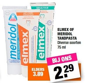 Aanbiedingen Elmex of meridol tandpasta - Elmex - Geldig van 09/05/2016 tot 22/05/2016 bij Big Bazar