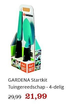 Aanbiedingen Gardena startkit tuingereedschap - 4-delig - Gardena - Geldig van 09/05/2016 tot 22/05/2016 bij Bol