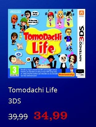 Aanbiedingen Tomodachi life 3ds - Nintendo - Geldig van 09/05/2016 tot 22/05/2016 bij Bol