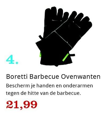 Aanbiedingen Boretti barbecue ovenwanten - Boretti - Geldig van 09/05/2016 tot 22/05/2016 bij Bol