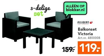 Aanbiedingen Balkonset victoria - Allibert - Geldig van 09/05/2016 tot 18/05/2016 bij Blokker
