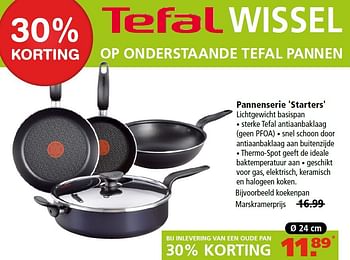 Aanbiedingen Pannenserie starters - Tefal - Geldig van 05/05/2016 tot 18/05/2016 bij Marskramer