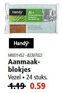 Aanbiedingen Aanmaakblokjes - Handy - Geldig van 05/05/2016 tot 18/05/2016 bij Marskramer