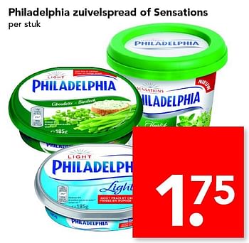 Aanbiedingen Philadelphia zuivelspread of sensations - Philadelphia - Geldig van 15/05/2016 tot 21/05/2016 bij Deen Supermarkten