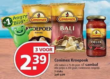 Aanbiedingen Conimex kroepoek - Conimex - Geldig van 15/05/2016 tot 21/05/2016 bij Plus