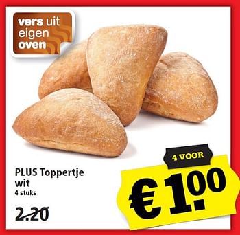 Aanbiedingen Plus toppertje wit - Huismerk - Plus - Geldig van 15/05/2016 tot 21/05/2016 bij Plus