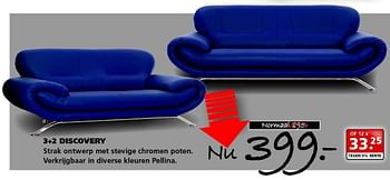 Aanbiedingen 3+2 discovery - Huismerk - Seats and Sofas - Geldig van 16/05/2016 tot 21/05/2016 bij Seats and Sofas