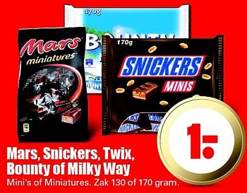 Aanbiedingen Mars, snickers, twix, bounty of milky way - Mars Snacks - Geldig van 15/05/2016 tot 21/05/2016 bij Lekker Doen