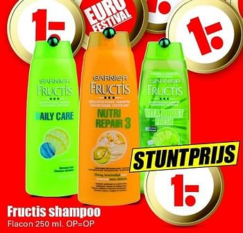 Aanbiedingen Fructis shampoo - Garnier - Geldig van 15/05/2016 tot 21/05/2016 bij Lekker Doen