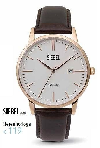 Aanbiedingen Herenhorloge - Siebel - Geldig van 22/04/2016 tot 22/05/2016 bij Siebel Juweliers