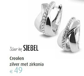 Aanbiedingen Creolen zilver met zirkonia - Siebel - Geldig van 22/04/2016 tot 22/05/2016 bij Siebel Juweliers
