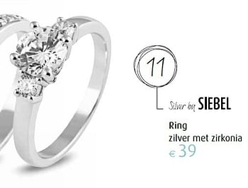 Aanbiedingen Ring zilver met zirkonia - Siebel - Geldig van 22/04/2016 tot 22/05/2016 bij Siebel Juweliers