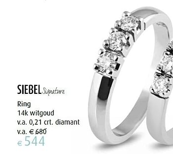 Aanbiedingen Ring 14k witgoud - Siebel - Geldig van 22/04/2016 tot 22/05/2016 bij Siebel Juweliers
