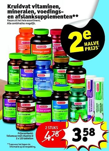Aanbiedingen Foliumzuur met vitamine d - Huismerk - Kruidvat - Geldig van 11/05/2016 tot 22/05/2016 bij Kruidvat