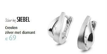 Aanbiedingen Creolen zilver met diamant - Siebel - Geldig van 22/04/2016 tot 22/05/2016 bij Siebel Juweliers