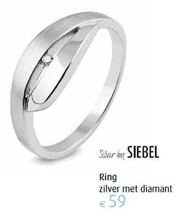 Aanbiedingen Ring zilver met diamant - Siebel - Geldig van 22/04/2016 tot 22/05/2016 bij Siebel Juweliers