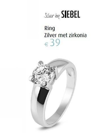 Aanbiedingen Ring zilver met zirkonia - Siebel - Geldig van 22/04/2016 tot 22/05/2016 bij Siebel Juweliers