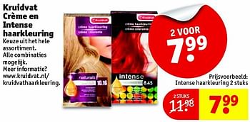 Aanbiedingen Kruidvat crème en intense haarkleuring - Huismerk - Kruidvat - Geldig van 11/05/2016 tot 22/05/2016 bij Kruidvat