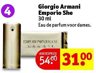 Aanbiedingen Giorgio armani emporio she - Giorgio Armani - Geldig van 11/05/2016 tot 22/05/2016 bij Kruidvat
