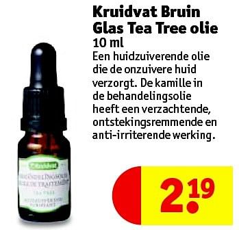 Aanbiedingen Kruidvat bruin glas tea tree olie - Huismerk - Kruidvat - Geldig van 11/05/2016 tot 22/05/2016 bij Kruidvat