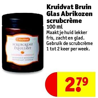 Aanbiedingen Kruidvat bruin glas abrikozen scrubcrème - Huismerk - Kruidvat - Geldig van 11/05/2016 tot 22/05/2016 bij Kruidvat