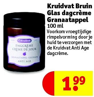 Aanbiedingen Kruidvat bruin glas dagcrème granaatappel - Huismerk - Kruidvat - Geldig van 11/05/2016 tot 22/05/2016 bij Kruidvat