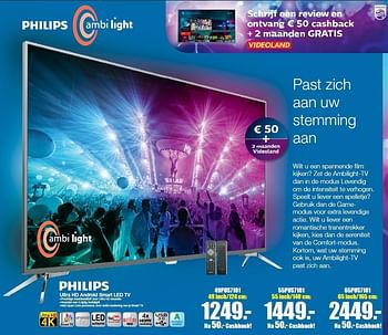 Aanbiedingen Philips ultra hd android smart led tv 49pus7101 - Philips - Geldig van 15/05/2016 tot 22/05/2016 bij Scheer & Foppen