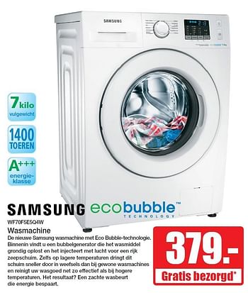 Aanbiedingen Samsung wasmachine wf70f5e5q4w - Samsung - Geldig van 15/05/2016 tot 22/05/2016 bij Scheer & Foppen