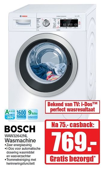Aanbiedingen Bosch wasmachine waw32642nl - Bosch - Geldig van 15/05/2016 tot 22/05/2016 bij Scheer & Foppen