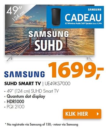 Aanbiedingen Samsung suhd smart tv ue49ks7000 - Samsung - Geldig van 16/05/2016 tot 22/05/2016 bij Expert